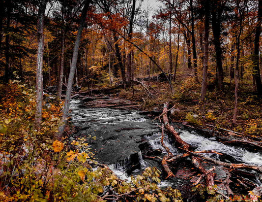 Route 9 CT Waterfall In Fall Photo Print