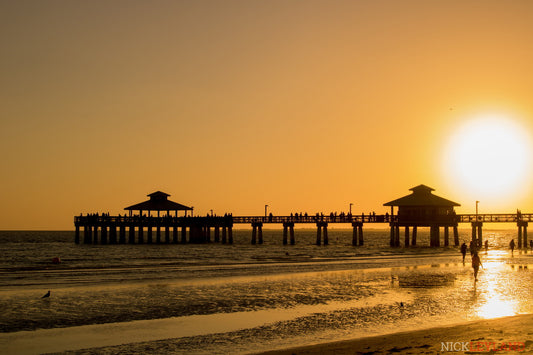 Fort Myers Beach Pier Sunset Photo Print