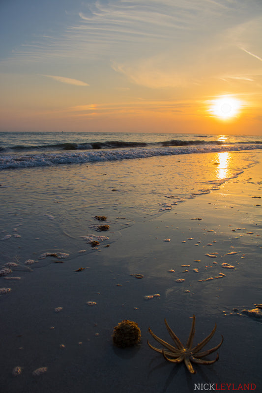 Fort Myers Beach Artifacts At Sunset Photo Print